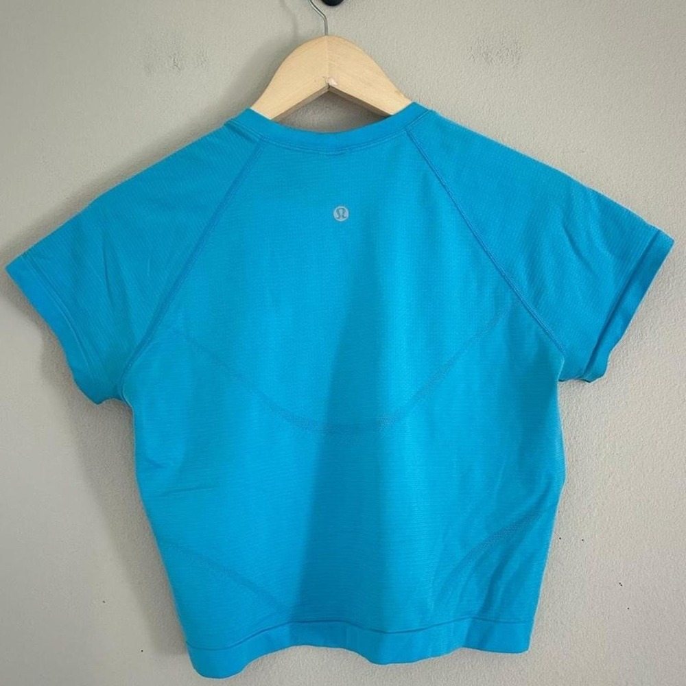 Lululemon Swiftly Tech Cropped Short-Sleeve Shirt 2.0 Turquoise size 8
